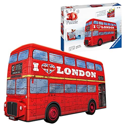Image of Ravensburger Red London Bus 3D Jigsaw Puzzle for Kids Age 8 Years Up - 216 Pieces - No Glue Required