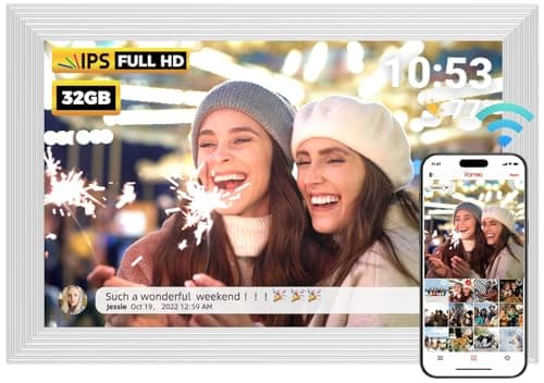 Image of REUMAR 32GB Digital Photo Frame,10.1inch Smart WiFi Digital Picture Frame 1280x800 IPS LCD Touch Screen, Type-c Auto-Rotate,Share Photo or Video Instantly via Frameo App from Anywhere, white