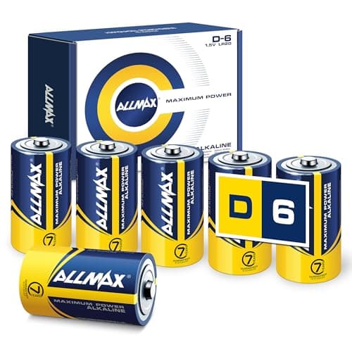 Image of Allmax D (LR20) Maximum Power Alkaline Batteries (6 Count) – Ultra Long-Lasting, Leakproof Design, 7-Year Shelf Life, Maximum Performance (1.5V)
