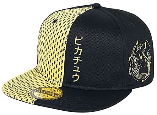 Image of Pokemon Pikachu Snapback Baseball Cap Black, One Size Adjustable