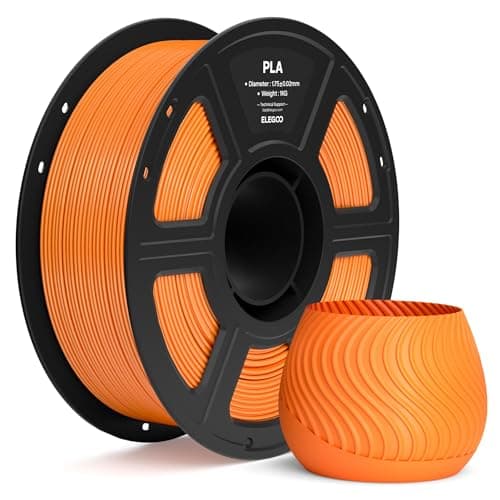 Image of ELEGOO PLA Filament 1.75mm Orange 1KG, 3D Printer Filament Dimensional Accuracy +/- 0.02mm, 1kg Spool(2.2lbs) Fit Most FDM 3D Printers