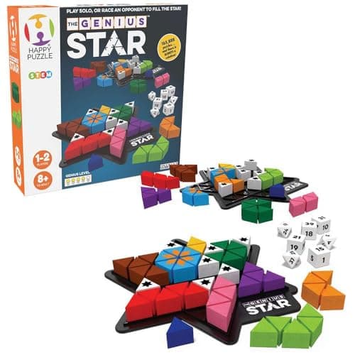 Image of The Happy Puzzle Company The Genius Star Game - 165,000+ Puzzle Challenges for a Fun Family Board Game Night - Logic Puzzles STEM Educational Learning Resources - Smart Games for Kids & Adults Ages 8+