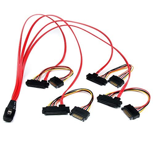 Image of StarTech.com 50cm Internal Serial Attached SCSI Mini SAS Cable - SFF8087 to 4x SFF8482 - Internal Mini SAS Cable (SAS808782P50)