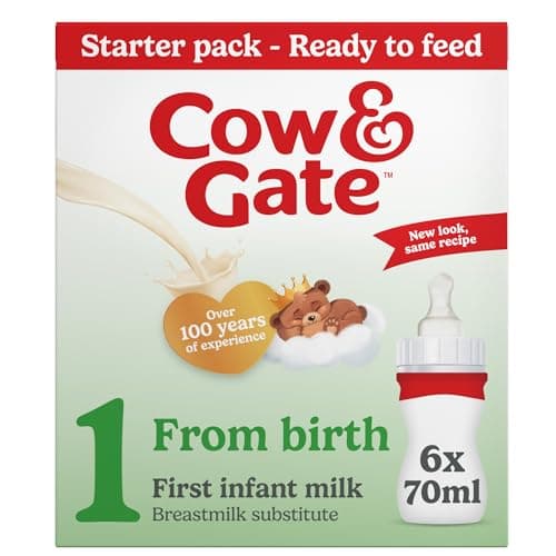 Image of Cow & Gate 1 First Baby Milk Formula, Starter Pack From Birth, 6x70ml
