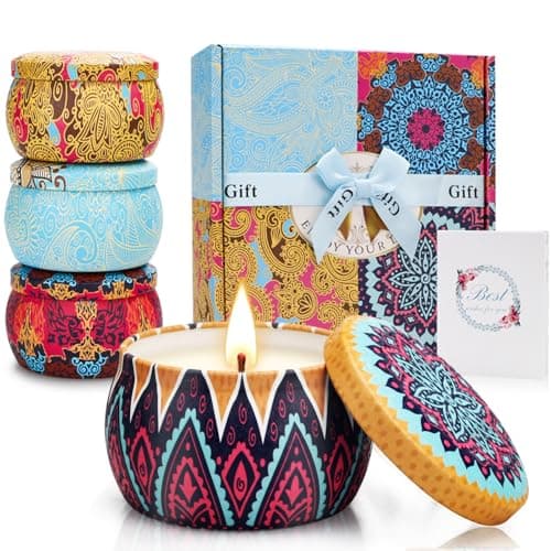 Image of CREASHINE Candles Gifts for Women Birthday Gift for Her Scented Candles Large 100% Natural Soy Wax Womens Perfume Gift Sets Gift Ideas Perfect for Mum,Wife Present for Female Friends with Gifts Box