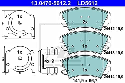 Image of ATE 13047056122 Ceramic Disc Brake Pad Set