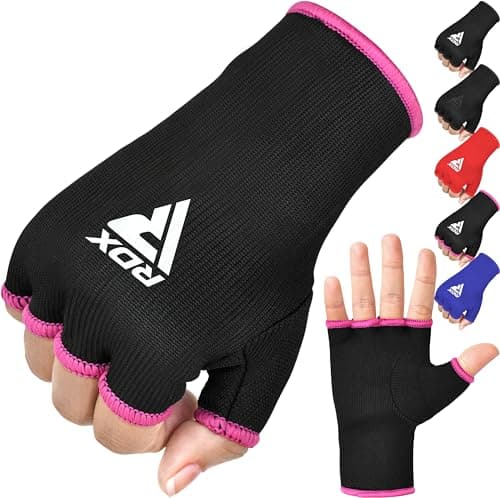 Image of RDX Boxing Hand Wraps Inner Gloves for Punching - Half Finger Elasticated Bandages under Mitts Fist Protection - Adults & Kids, Great for MMA Muay Thai Kickboxing, Martial Arts Training Combat Sports