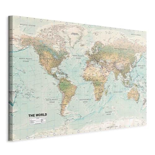 Image of murando Canvas Wall Art. World map 120x80 cm / 48"x32" 1 pcs Large Canvas Prints XXL - Art Deco Pictures for Bedroom Walls - Home Decor Wall Pictures for Living Room Maps International k-A-0207-b-d