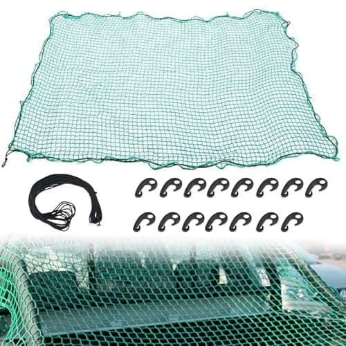 Image of Cargo Net Safety Net 2.5m X 3.5m Universal Car Storage Nets with 15 Pcs Hooks and Elasticated Bungee Heavy Duty Trailer Netting Anti-Falling Mesh Cover for Van Car Boat SUV Snowmobile