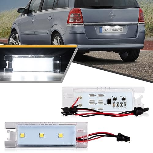 Image of OZ-LAMPE LED Number Plate Lights for Vauxhall Opel Zafira B Vectra C Corsa C Corsa D Insigina Astra J Astra H Adam Cascada Meriva A/B, 5050 SMD Cool White Lamps Bulb
