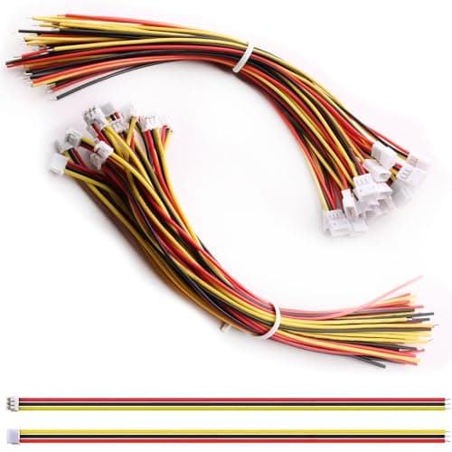 Image of VISSQH 40Pcs(20 Pairs) JST Connector,JST 1.5 ZH 3 pin JST Male Female Connector,Mini Micro JST Socket and Plug with 150 mm 28 AWG cable