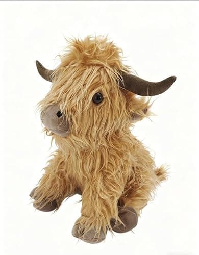 Image of A2Z Highland Cow Door Stopper 1.5kg Weighted Decorative Door Holder Cute Faux Fur Animal Doorstop for Home Living Room & Bedroom Heavy Bottom Stable Standing Cow Ornament 29-23-26cm