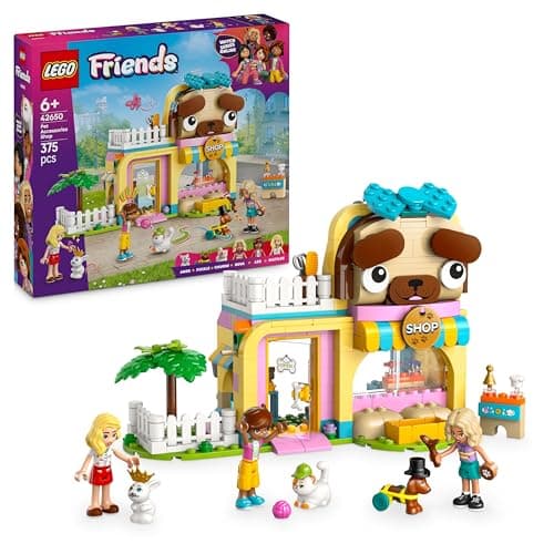 Image of LEGO Friends Pet Accessories Shop Toy - incl. Dog, Cat & Bunny Animal Figures, 3 Mini Dolls & Lots of Pet Care Accessories - Birthday Gift for 6+ Year Old Girls - 42650