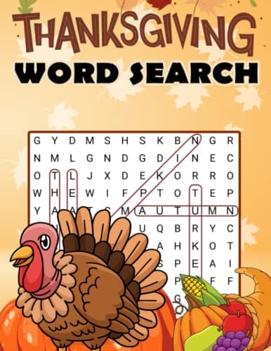 Image of Cat Gifts For Women Funny Thanksgiving Word Search: Thanksgiving Activity Seek with Solutions | Fall Word Find Themed Collection for Seniors | Exercise Season Games with Answers