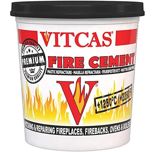 Image of VITCAS 2 kg Black Fire Cement – Excellent Adhesion – Fireproof – Converts To Rock - Patching and Repairing – Quick Repair Time – Air Tight Seal - Easy to use – Resistant Up to 1250 degree Celsius