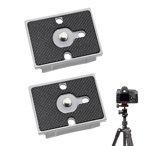 Image of 2 PCS Quick Release Plates With 1/4" Screw Compatible with Manfrotto 200PL-14 322RC2 324RC2 488RC2 496RC2 RC2, Quick Release Plate Replacement Camera Tripod Head for Rapid Connect System
