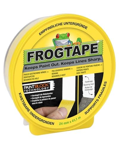 Image of FrogTape Delicate Surface - Washi Paper Masking Tape - Clean Edges and Precise Lines - Dimensions: 24 mm x 41.1m - Yellow