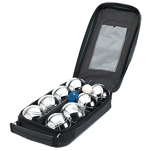 Image of Taylor & Brown French Boules Set | 8 Piece Boules Set | Includes Chrome Plated Boules Balls, Cork Jack (Target Ball), Measuring Tool & Carry Bag | Lawn Games for Family