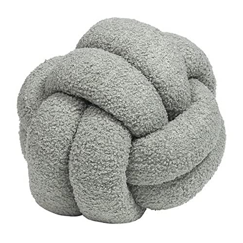Image of furn. Boucle Knot Polyester Filled Cushion, Polyester, Silver