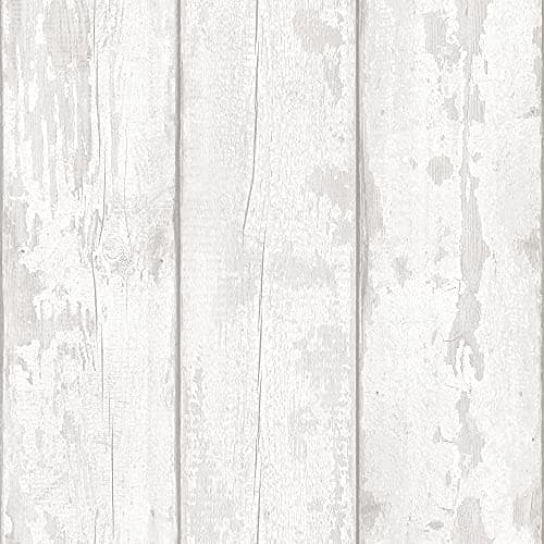 Image of Arthouse Grey Washed Wood Wallpaper - Panel Effect - Natural Weathered - Photographic Style - Realistic - 694701