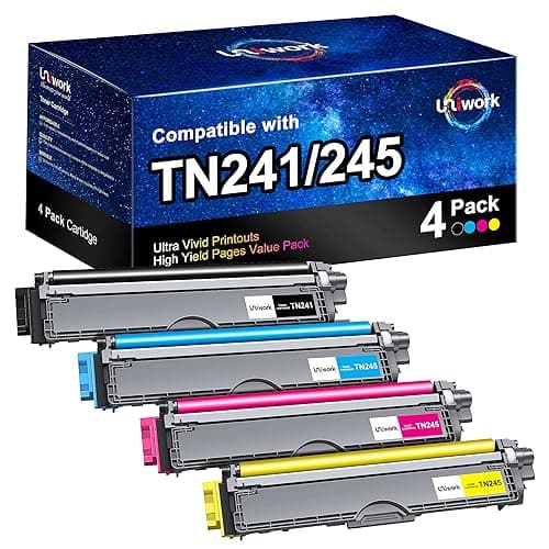 Image of Uniwork Compatible Toner Cartridges for Brother TN-241/245 for Brother DCP-9020CDW DCP-9015CDW HL-3140CW HL-3150CDW HL-3170CDW MFC-9330CDW MFC-9140CDN MFC-9340CDW MFC-9130CW (Package may vary)