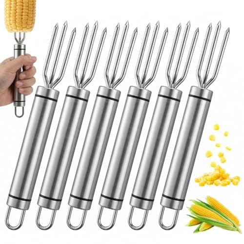 Image of 6 Pcs Corn On The Cob Holders, Reusable Corn on The Cob Skewers, Stainless Steel Sweetcorn Holders for Daily Meals, Barbecues,Home Cooking and Picnics Outdoor Party Camping, Tough and Durable