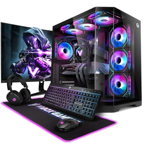 Image of Vibox X-148 Gaming PC Bundle • Intel Core i9 14900KF 24-Core • Nvidia RTX 5070 Ti 16GB • 32GB RAM • 1TB NVMe SSD • Windows 11 • 27" Monitor • WiFi