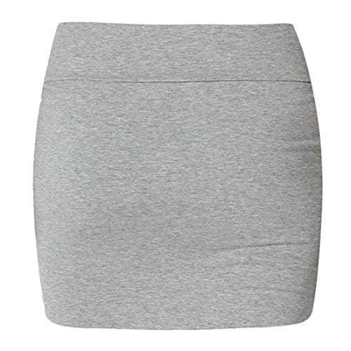 Image of Colop Womens Plain Stretch Bodycon Short Mini Office Ladies Pencil Skirt Size 8-26 (Silver Grey, 12-14)