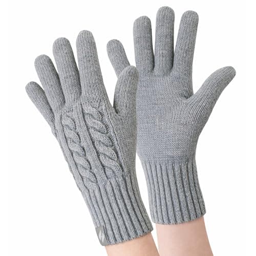 Image of HEAT HOLDERS - Ladies Cute Striped Fairisle Warm Knitted Fleece Lined Winter Thermal Gloves (M/L, Grey)