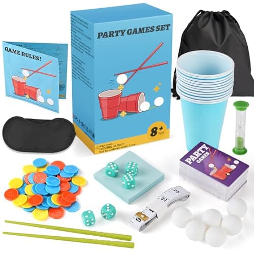 Image of Faburo Party Game Set, Action Game for Adults - Beat Your Friends at 100 Challenges, Card and Board Game for Kids and Adults Perfect for Family Party Night