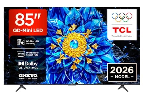 Image of TCL 85P8L-UK 85 Inch QD-Mini LED Dimming 4K HDR Ultra HD TV, Smart Google TV (Dolby Vision, HDR10+ & Atmos, 144Hz VRR, FreeSync Premium, Onkyo 2.1 sound, Game Master, Voice Control, 2026 New Model)