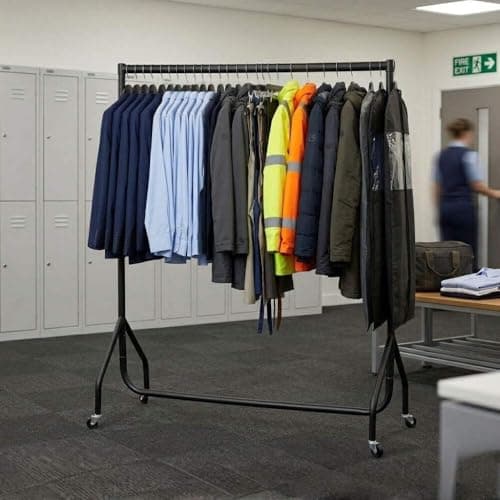 Image of Displaysense 4ft Wide x 5ft Tall Black Commercial Grade Heavy Duty Steel Clothes Rail With 160kg Load Capacity.