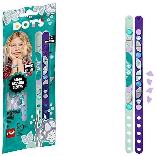 Image of LEGO DOTS Mermaid Vibes Bracelets 41909 Creative DIY Craft Bracelet Kit for Kids, New 2021 (34 Pieces)