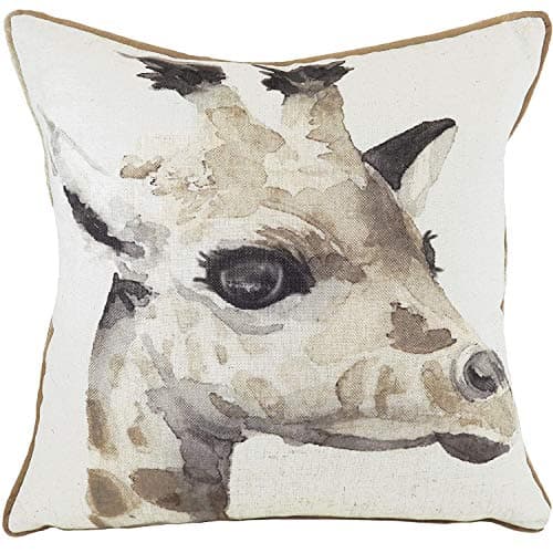 Image of Evans Lichfield Safari Giraffe Cushion Cover, White, 43 x 43cm