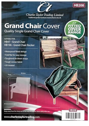 Image of Charles Taylor Wooden Garden Furniture Fitted Grand Chair Cover