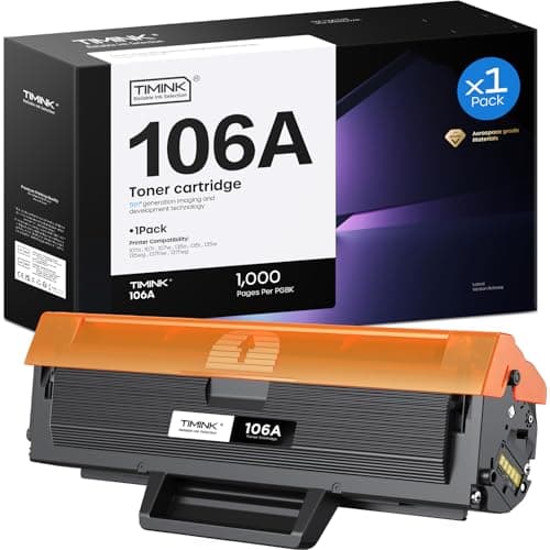 Image of Timink 106A W1106A Toner Cartridge Replacement for HP 106A W1106A Compatible for HP Laser 107a 107r 107w MFP 135a 135r 135w 135wg MFP 137fnw 137fwg (Black, 1-Pack, 2000 Pages)