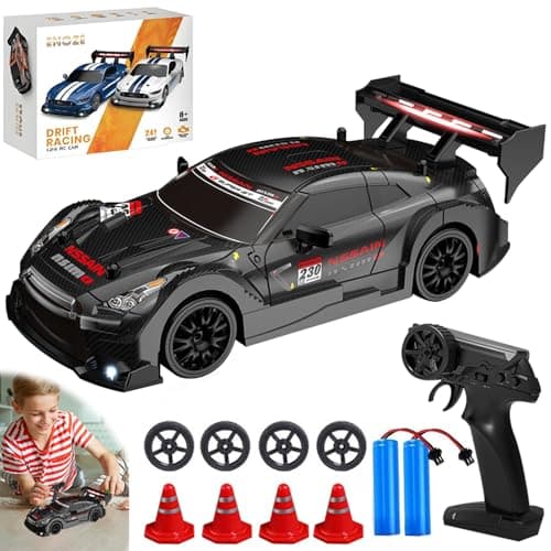 Image of DAJASD RC Drift Car, 1:24 2.4Ghz Remote Control Car with Cool Lighting & 2 Batteries 50Mins Play Time, 30km/h High Speed 4WD Racing RC Drifting Cars, Radio Controlled Cars Toys Gifts for Kids Adults