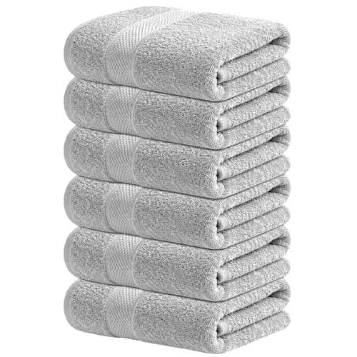 Image of Infinitee Xclusives Premium Hand Towels 6-Pack (40 x 72 cm) – 100% Cotton, Super Absorbent, Quick-Dry Towels for Bathroom, Hotel, Salon & Gym Use |Charming Grey|