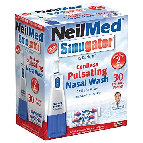 Image of NeilMed Sinugator Cordless Pulsating Nasal Wash, 30 Count (Pack of 1)