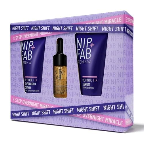 Image of Retinol Fix Night Shift Trio Set, 3 Piece, Anti-Ageing Skincare, Concentrate 10ml, Serum 20ml, Overnight Cream 20ml