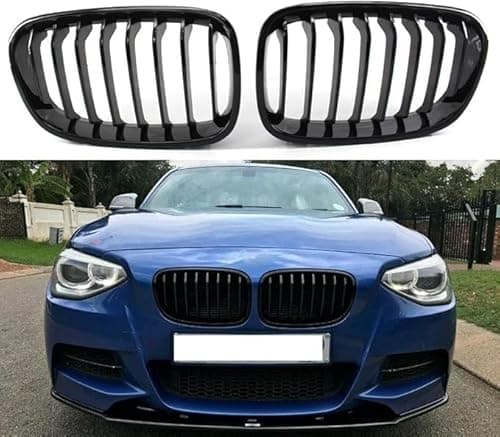 Image of Gangying F20 Grille, Front Kidney Grill for BMW 1 Series F20 F21 Grill 114 116 118 120 125 M135 M140 Grille LCI 2015 2016 2017 2018 Single Slat Grill Gloss Black