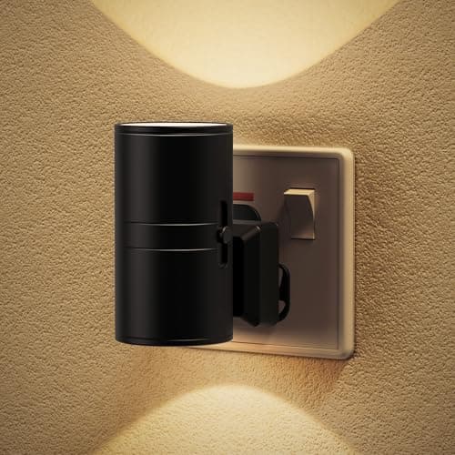 Image of JandCase Night Light, Night Light Plug in Wall with Dusk to Dawn Sensor, Dimmable 0-100LM, 3000K Warm White, Plug in Nightlight for Hallway, Bathroom, Bedroom, Stairs