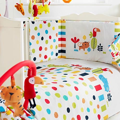 Image of Red Kite Safari Cosi Cot 4 Piece Bedding Set