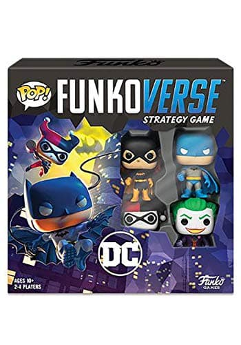 Image of Funko Games DC 100 Funkoverse - (4 Character Pack) - English Version - Board Game - CatWoman And Robin - 3'' (7.6 Cm) POP! - Light Strategy Board Game For Children & Adults (Ages 10+) - 2-4 Players
