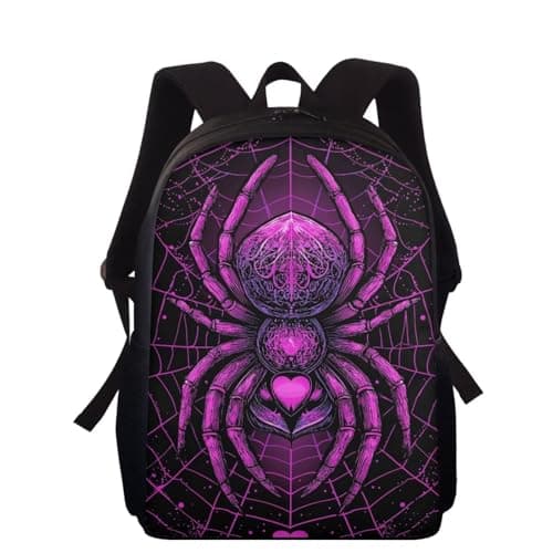 Image of Wnbucioht Animal Spider School Backpack for Little Girls Toddler Mini Bookbag 15 Inch Pink Spider Print Schoolbags for Children Kids Casual Daypack Personalized Travel Rucksack Casual Daypack