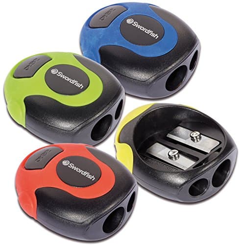 Image of Swordfish ‘Twin Soft Grip’ Double-Hole Pencil Sharpener [Pack of 1] Assorted Colours [40289]