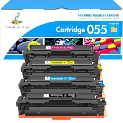 Image of TRUE IMAGE Compatible Toner Cartridge Replacement for Canon 055 055H i-SENSYS MF744Cdw MF746Cx MF742Cdw LBP663Cdw LBP664Cx MF743Cdw MF741Cdw LBP660C MF740C (Black Cyan Magenta Yellow, 4-Pack)