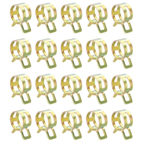 Image of sourcing map 20pcs Spring Band Type Hose Clamps 16mm Fuel Line Hose Spring Clip Silicone Vacuum Hose Pipe Clamp Low Pressure Tube Clip Fastener, Colorful