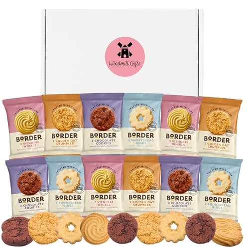 Image of Border Biscuits Gift Set Bundle With x12 Individually Wrapped Biscuit Twin Packs (24 Biscuits) – Biscuit Hamper Gift Box – Assorted Variety for Birthday, Thank You or Tea Lovers