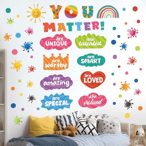 Image of DECOWALL DS9-8082 Inspirational Quotes Wall Stickers Colorful Letter Educational Wall Decals for Bedroom Living Room Home décor Art Positive Motivational Phrases Classroom Nursery School